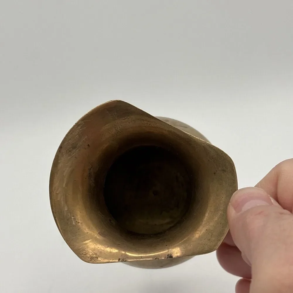 Vintage Brass Pitcher Creamer Vase Decorative Small With Handle India